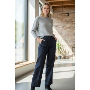 Womens Vintage LL‎ Bean Classic Fit Straight Black Pants 8/M Tall 0JVN7 EUC